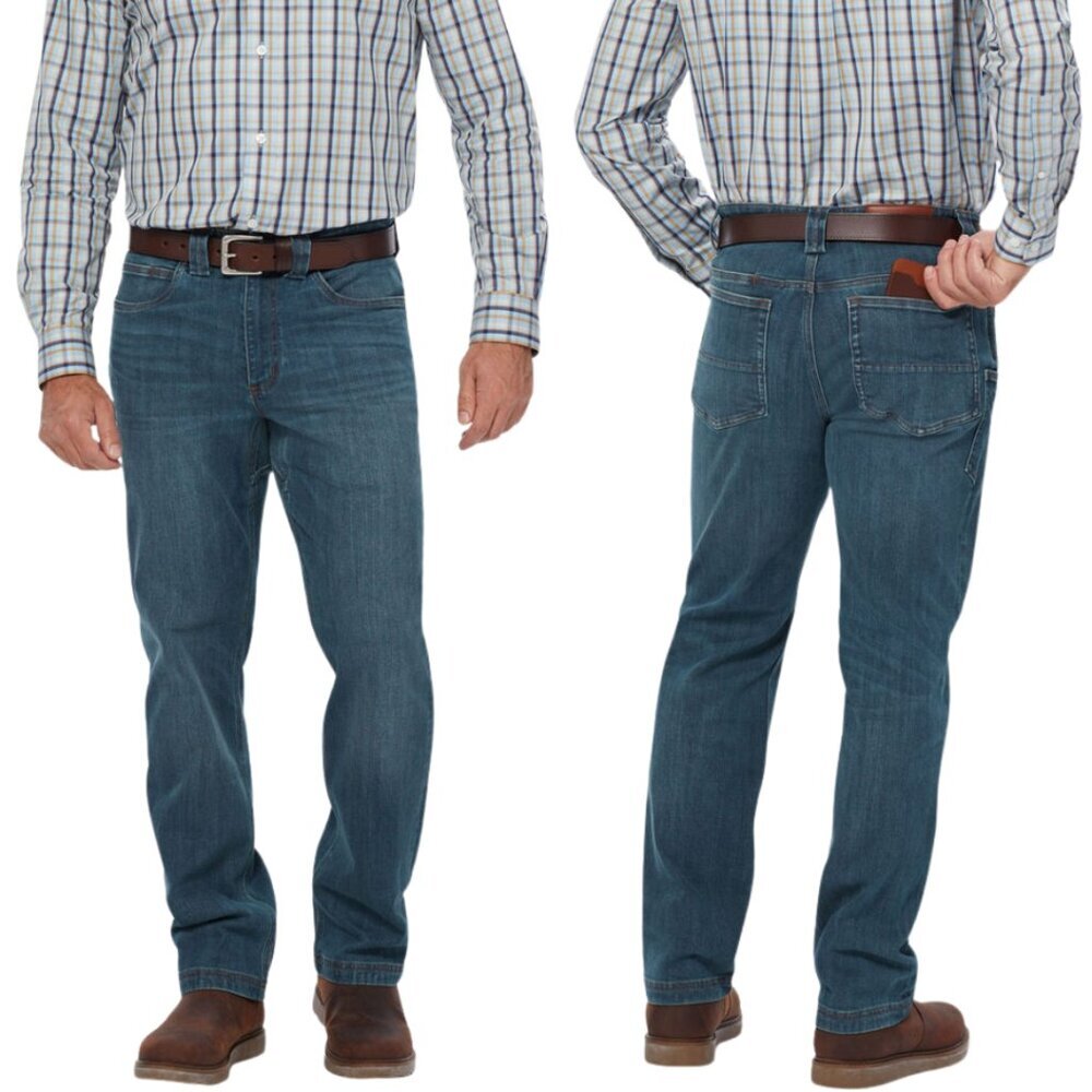Duluth Trading Co Ballroom Double Flex Standard Fit Denim Jeans Men's 40x30 Blue